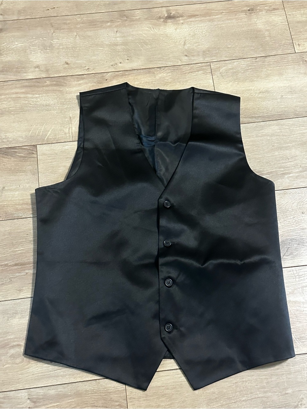 Men's Black Satin Formal Vest - Classic Event Wear
